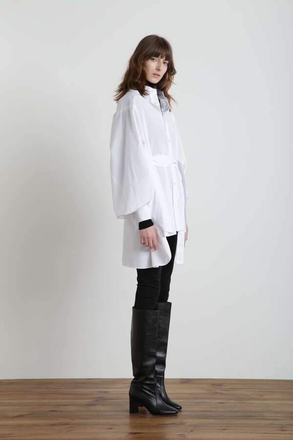 Belted Big Silhouette Shirt