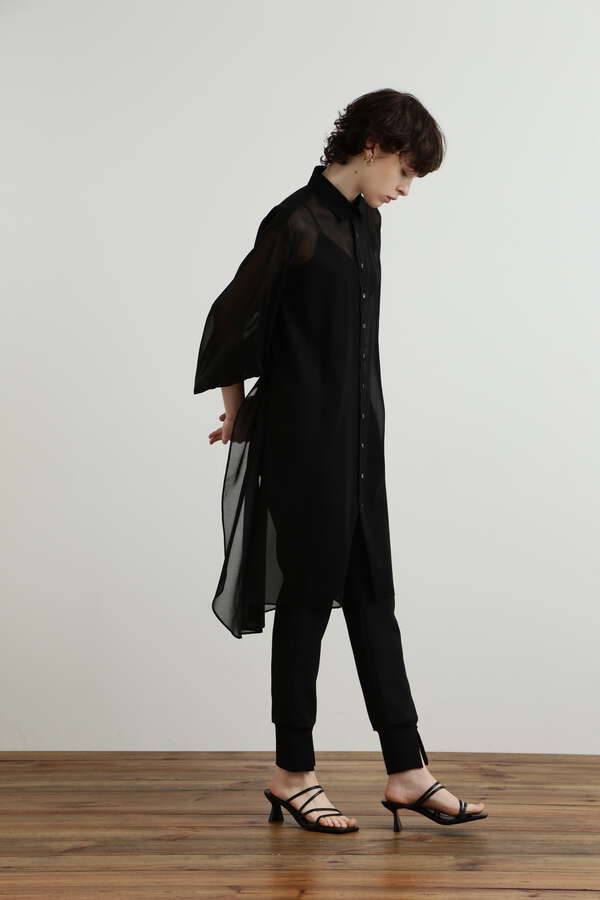 Sheer Volume Sleeve Long Shirt