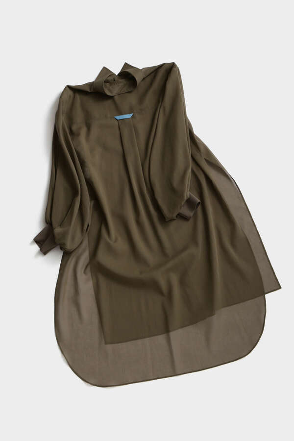 Sheer Volume Sleeve Long Shirt