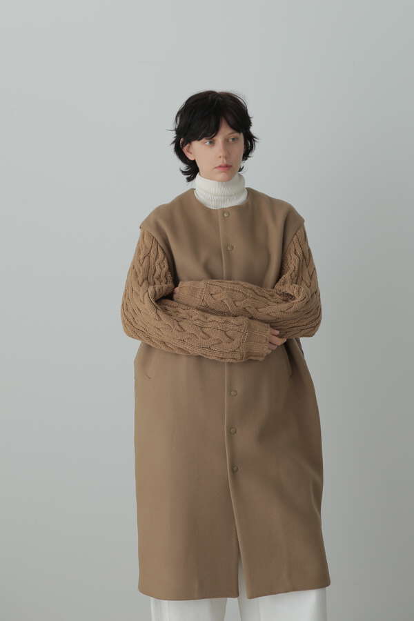 Quilted Melton Combination Coat