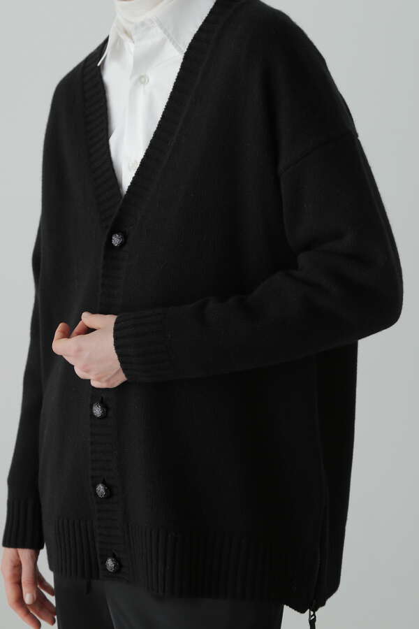 Wool Painted Metal Button Cardigan