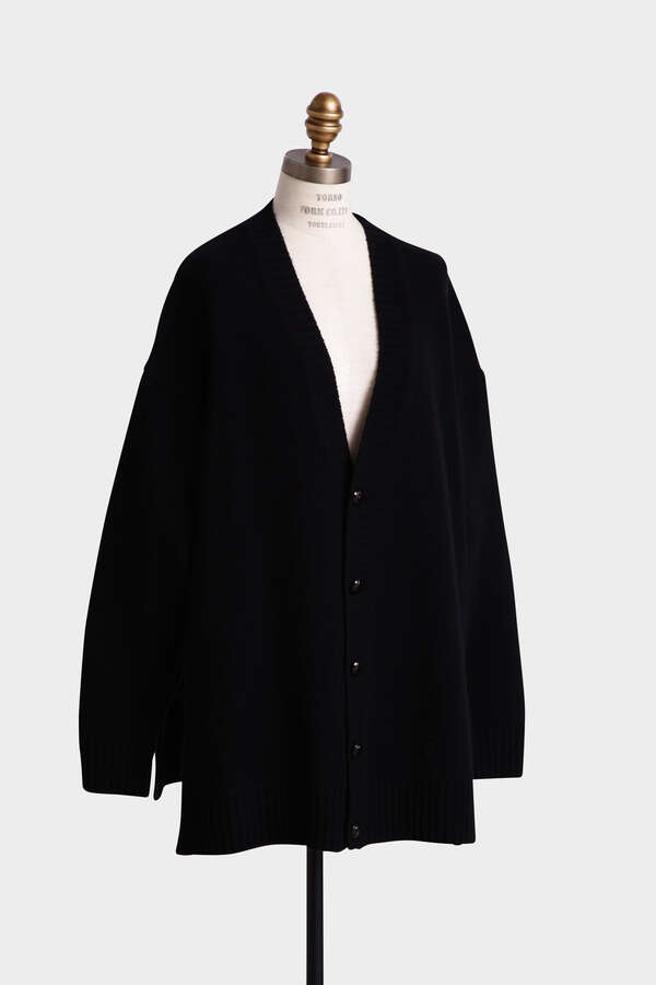Wool Painted Metal Button Cardigan
