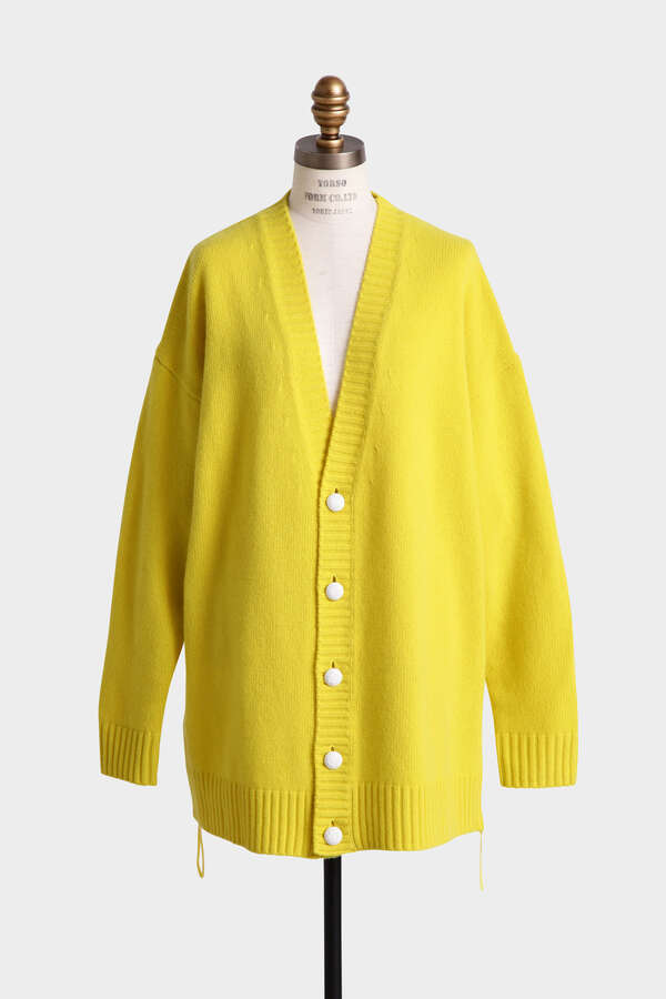 Wool Painted Metal Button Cardigan