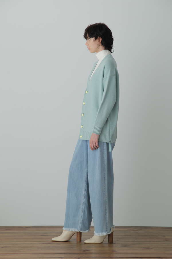 Wool Painted Metal Button Cardigan