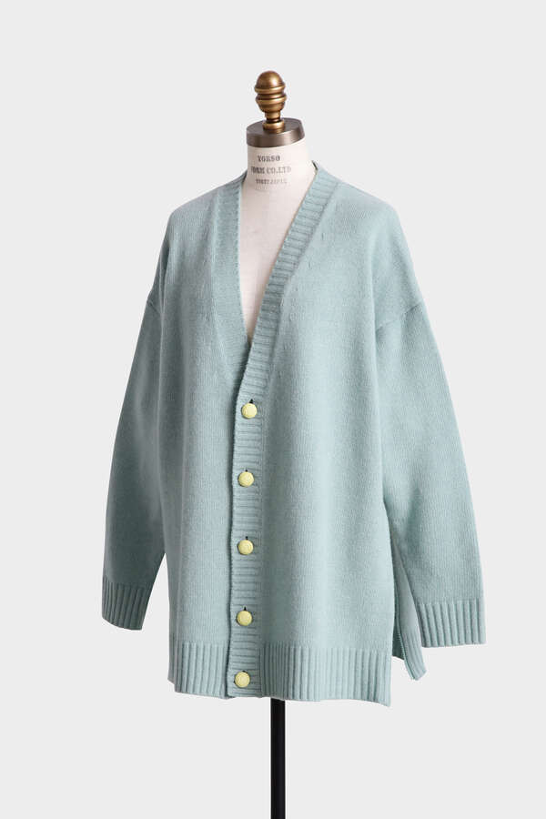 Wool Painted Metal Button Cardigan