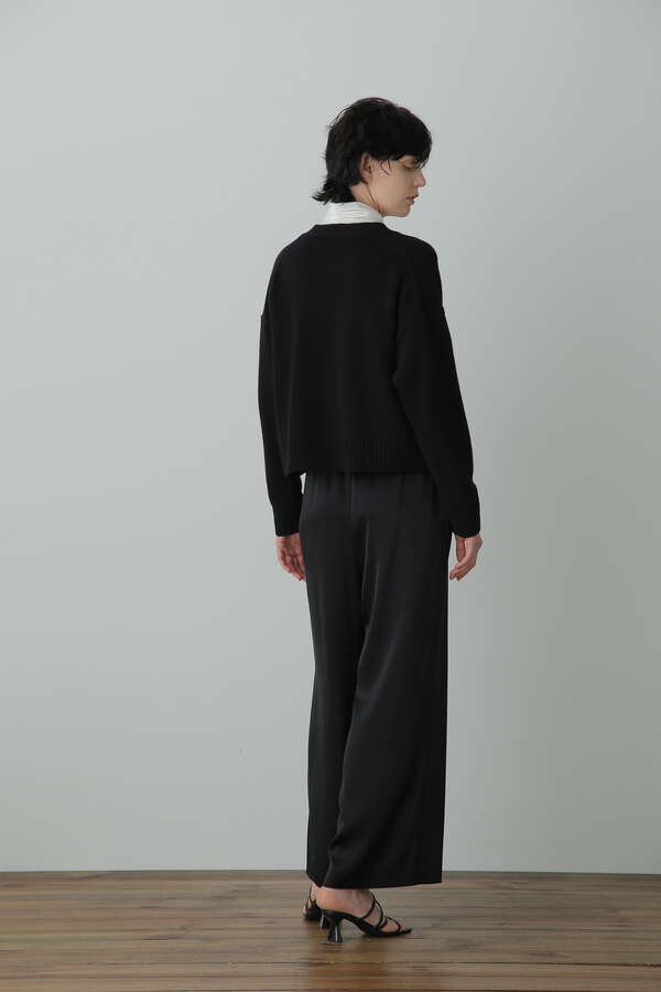 Wool Cropped Zip Up Cardigan