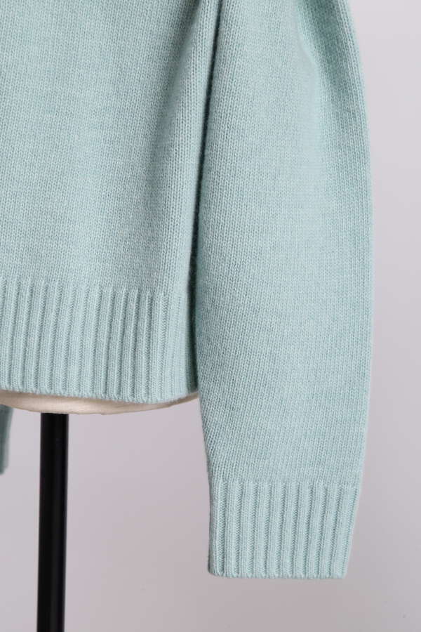 Wool Cropped Zip Up Cardigan