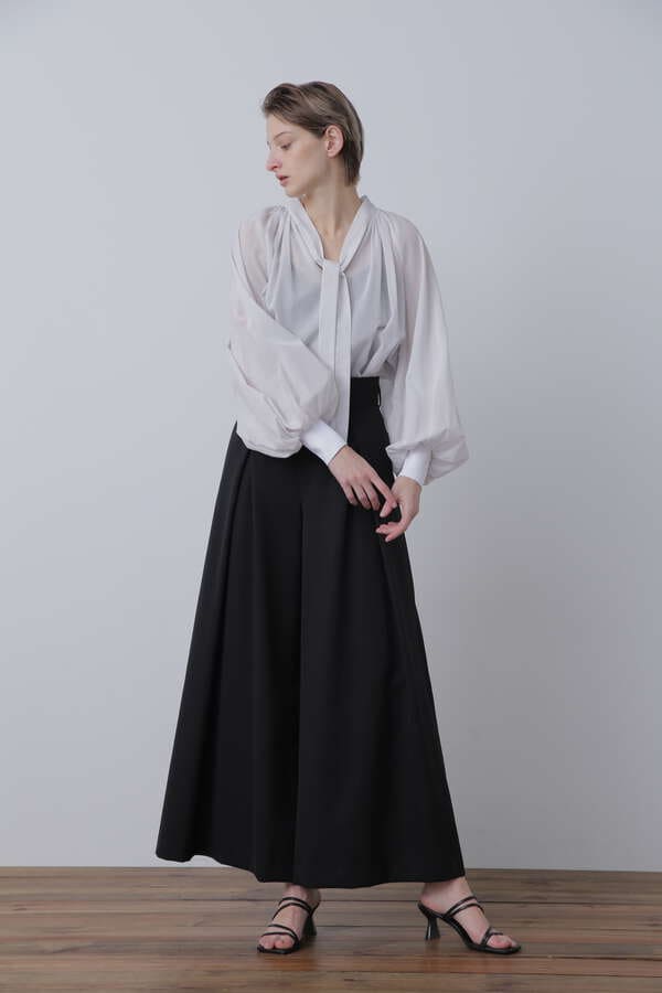 【TV着用】Cotton Voile Bowtie Blouse