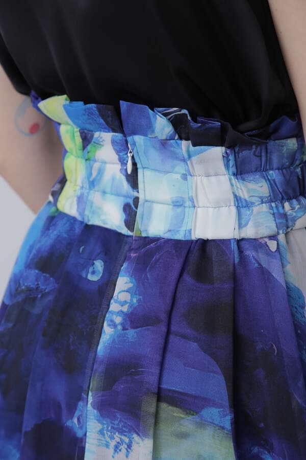 Printed Sheer Organdy Skirt