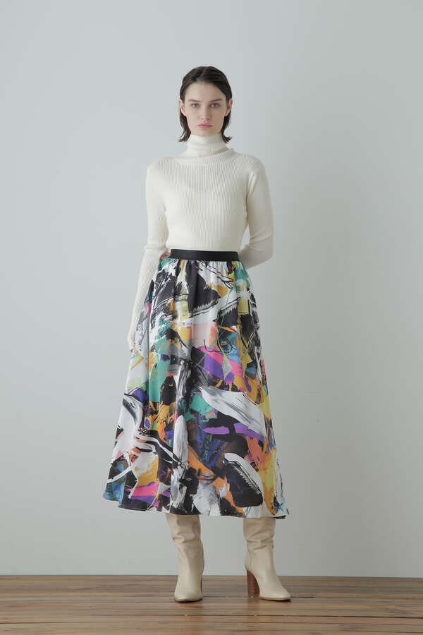 Printed Flare Skirt