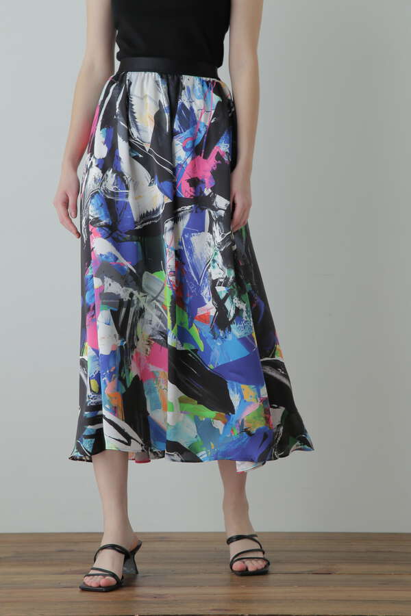 Printed Flare Skirt