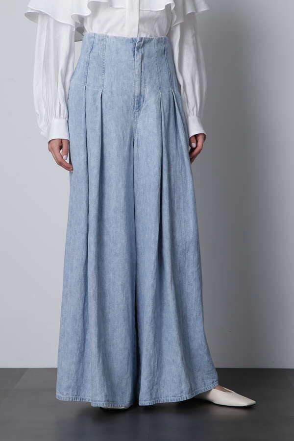 【Giselle 4月号掲載商品】Denim Tuck Wide Pants