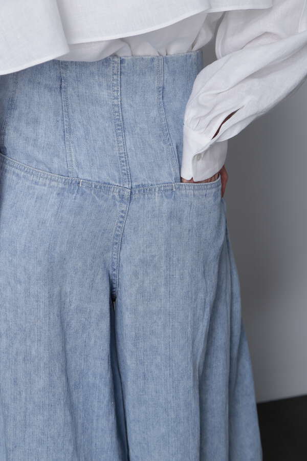 【Giselle 4月号掲載商品】Denim Tuck Wide Pants