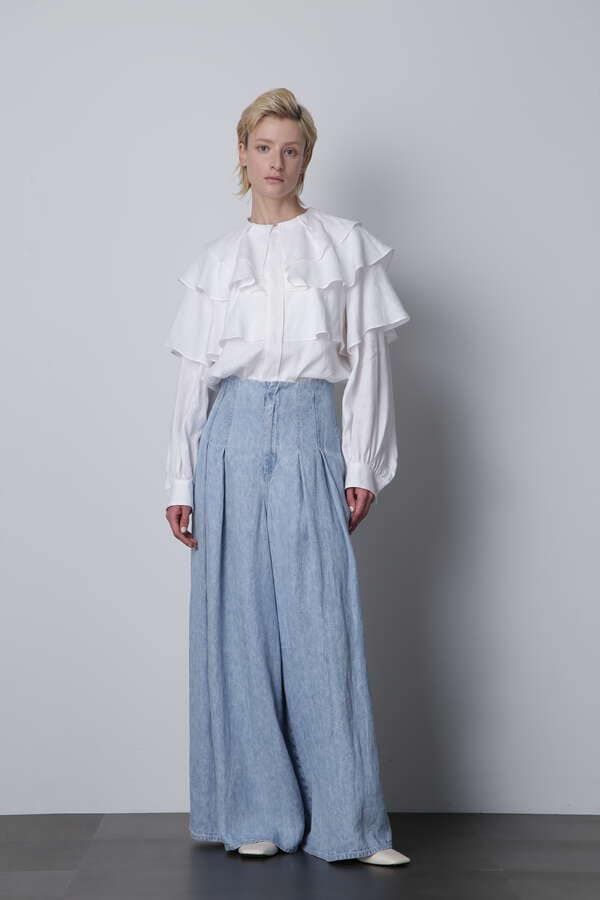 【Giselle 4月号掲載商品】Denim Tuck Wide Pants