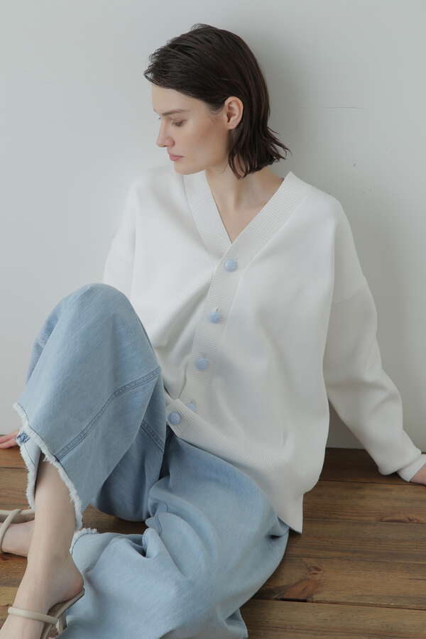 Painted Metal Button Cardigan