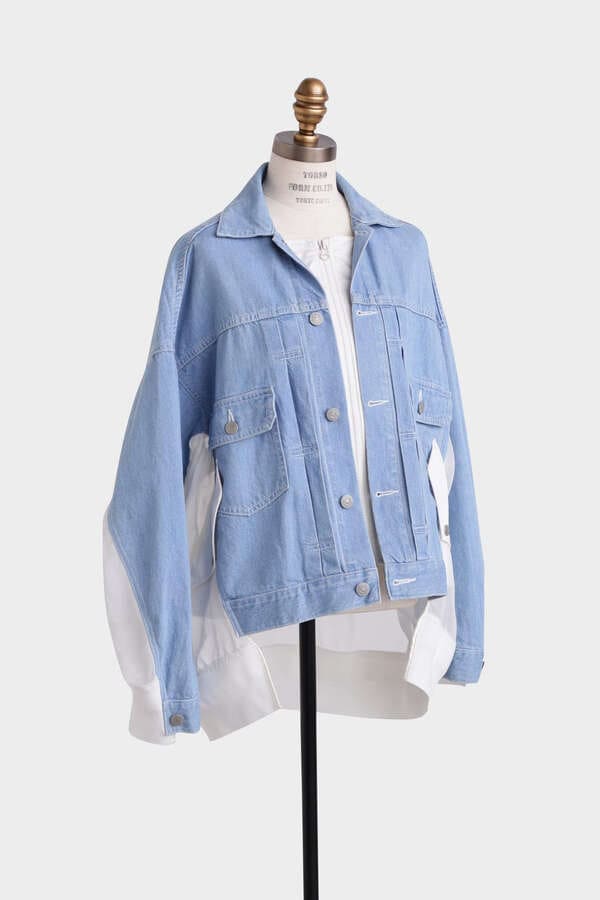 【CLASSY 7月号掲載商品】Denim Organdy Combination JK