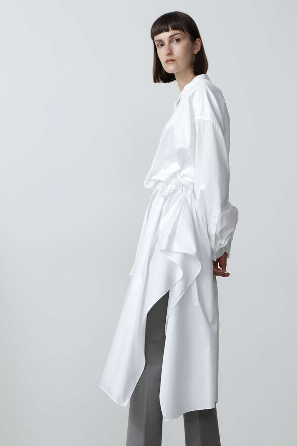 SQUARE HEM SHIRT OP SATIN