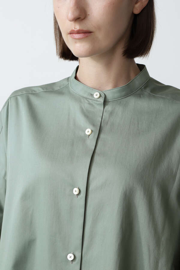SQUARE HEM SHIRT OP SATIN