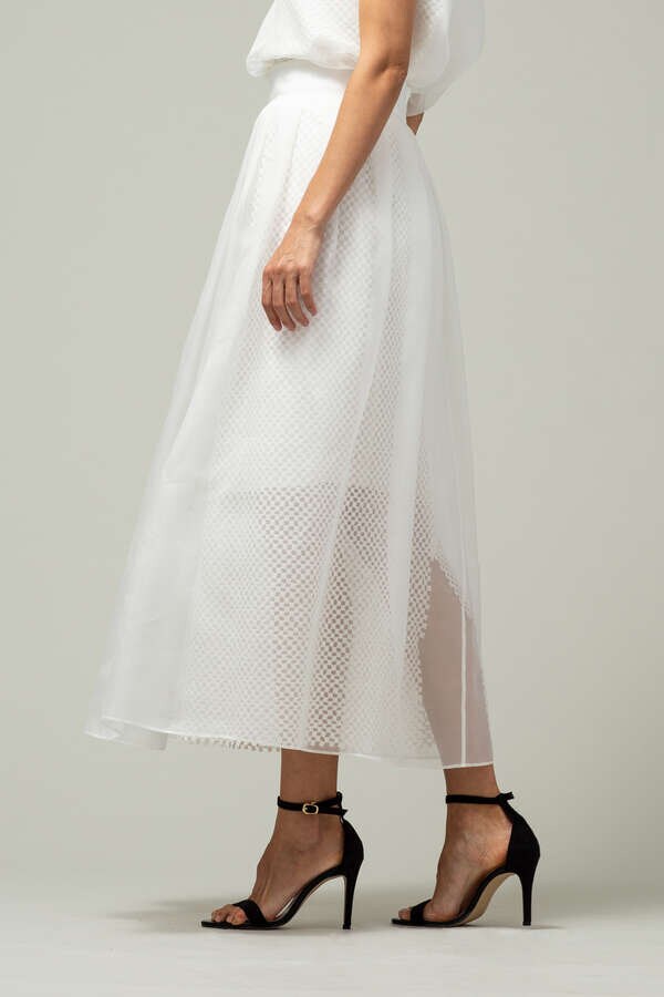 ORGANDY OVER LACE SKIRT