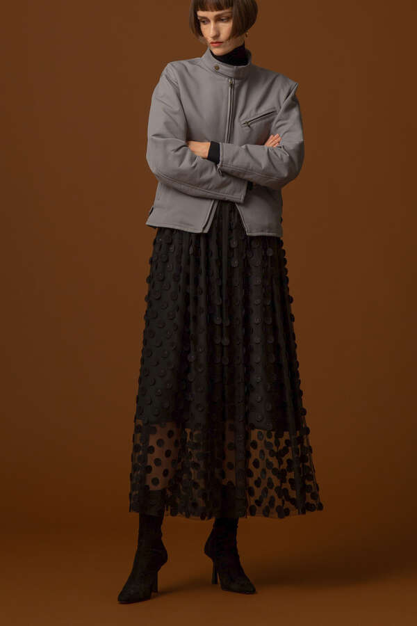 TULLE DOT GATHER SKIRT