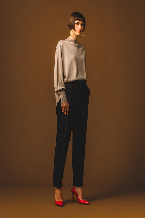 LEOPARD TWEED PANTS