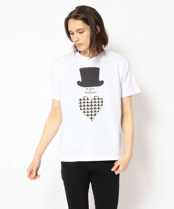 BOHEMIANS/ボヘミアンズ　LOVE HAT HEART PT S/S Tee　ラブハットハートプリントTシャツ　BT-4H