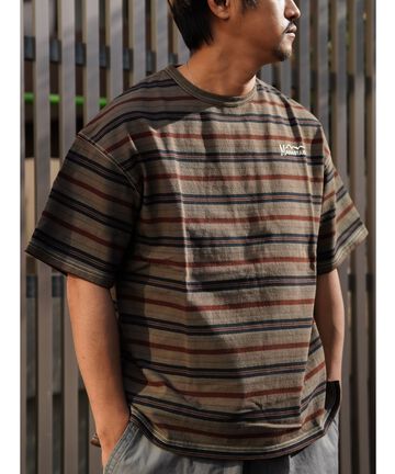 MANASTASH/マナスタッシュ　MS PIGMENT BORDER LOOSE TEE MSピグメントボーダールーズティー