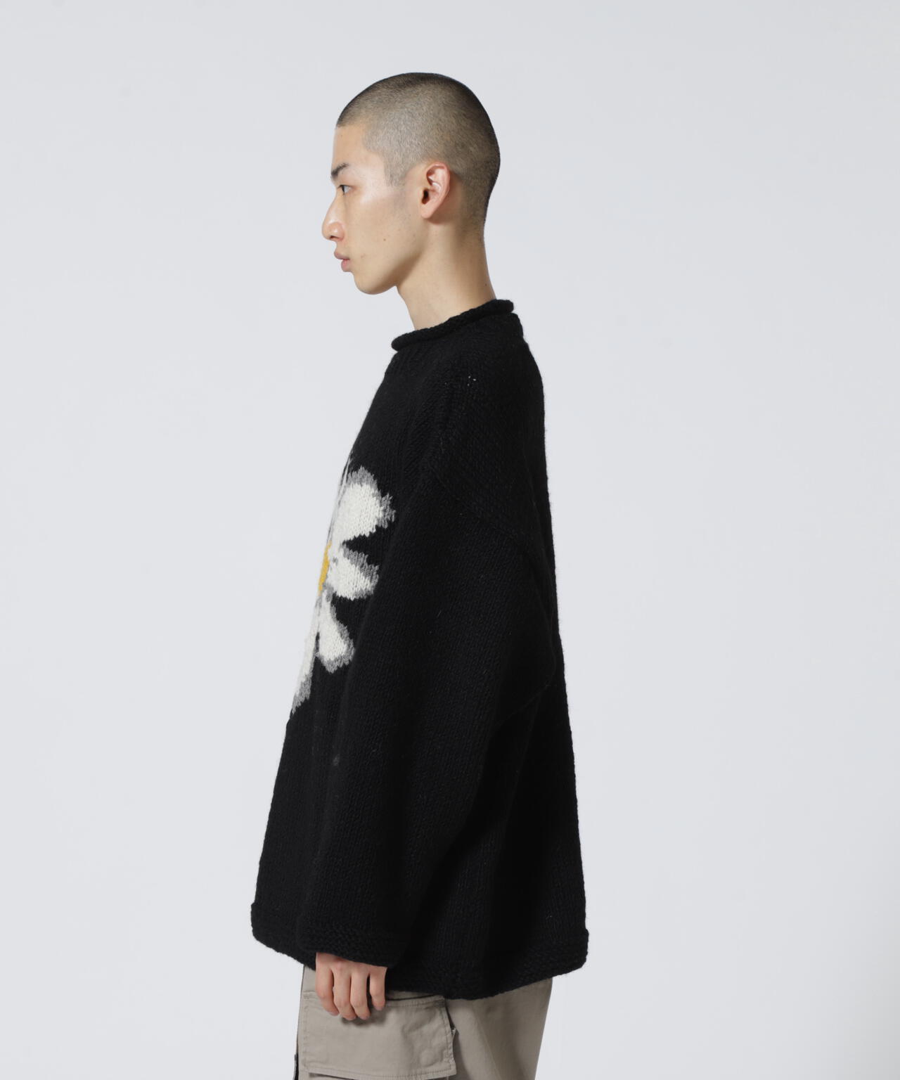 新品未使用】niche. RollNeck knit flower black - ニット/セーター