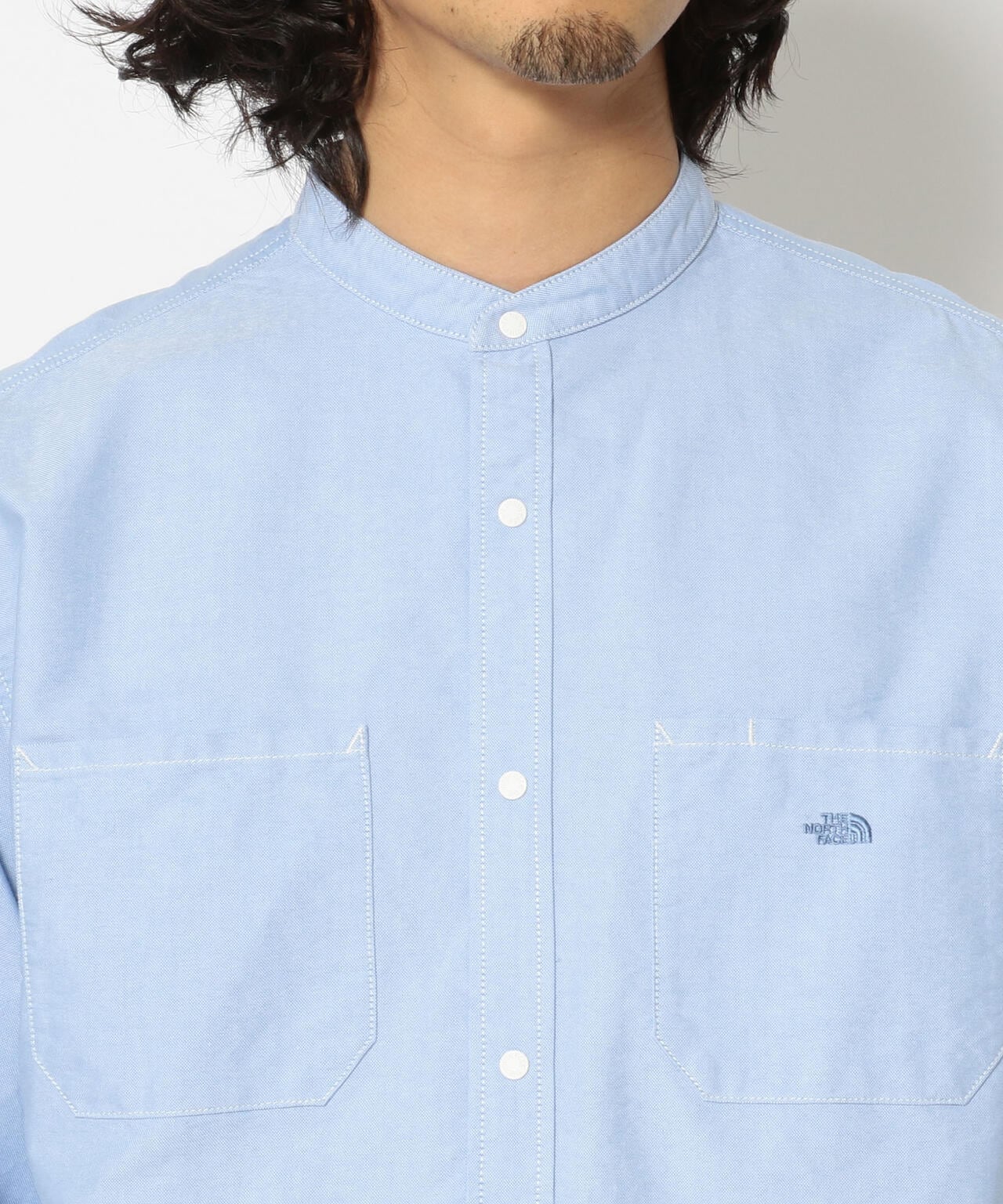 THE NORTH FACE PURPLE LABEL Cotton Polyester OX Band Collar Shirt 