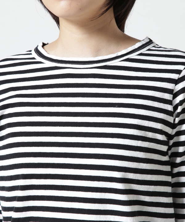 FANEUIL/ファヌル　BOAT NECK BORDER LS TEE