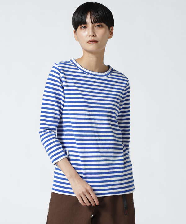 FANEUIL/ファヌル　BOAT NECK BORDER LS TEE