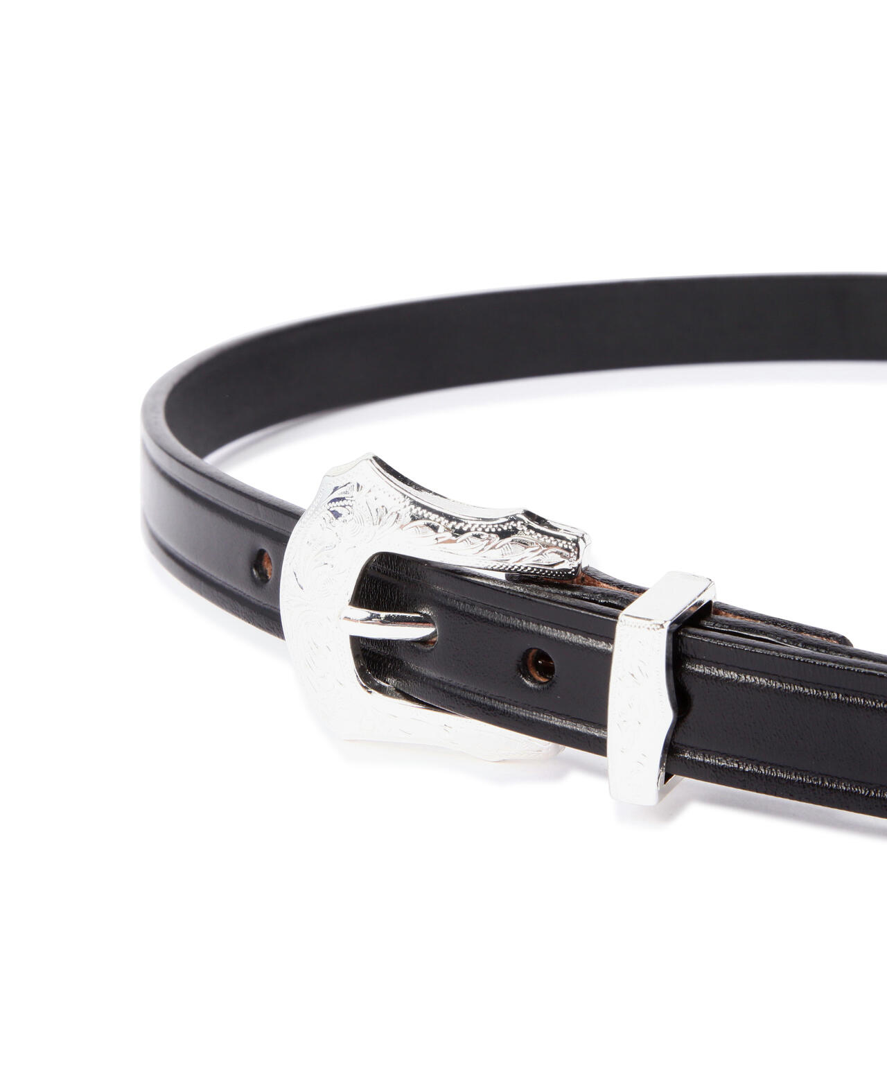 TORY LEATHER/トリーレザー 3/4 inch 3-Piece Silver Buckle Set Belt 