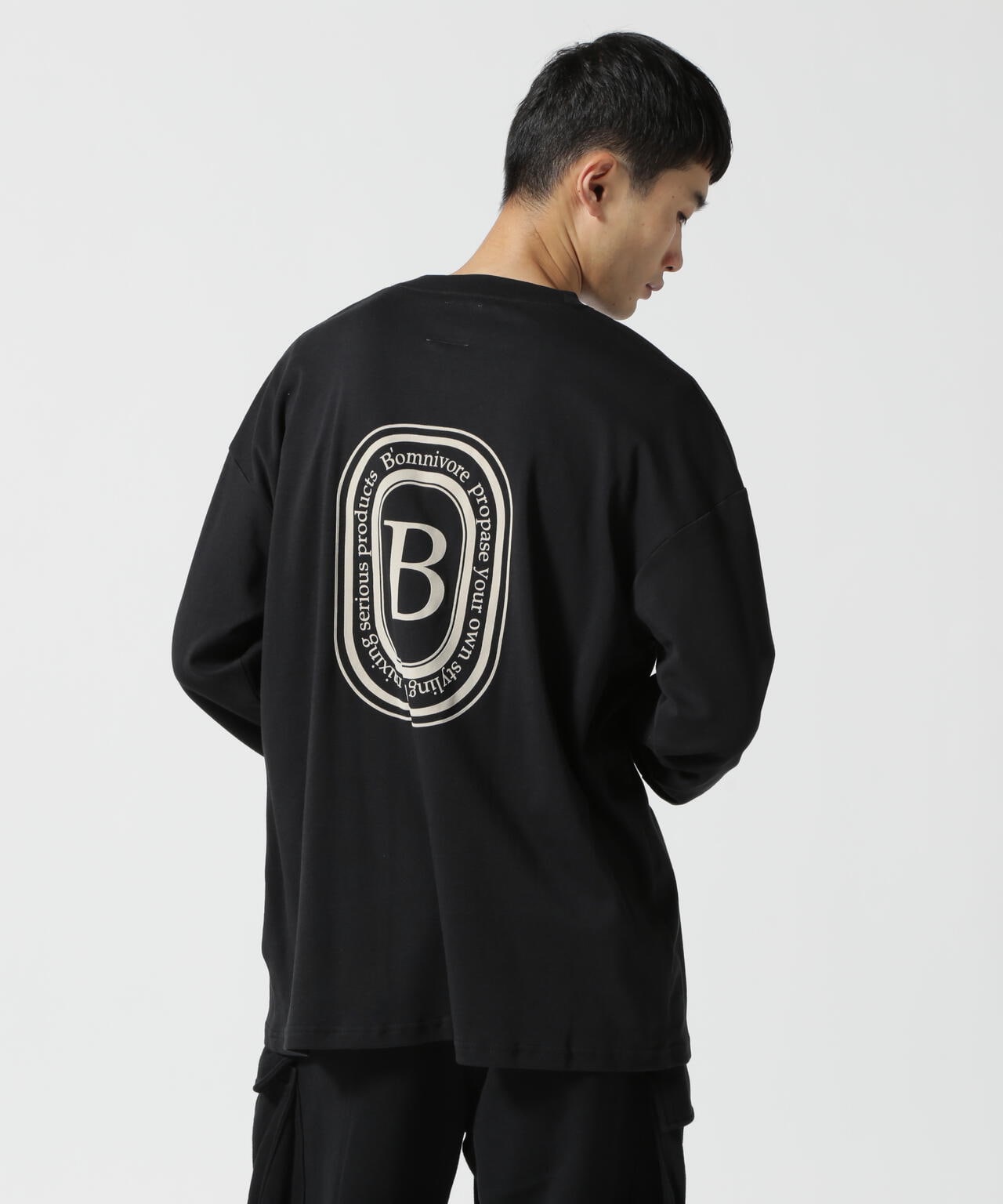 B omnivore/ビーオムニボー LOGO L/S Tee 