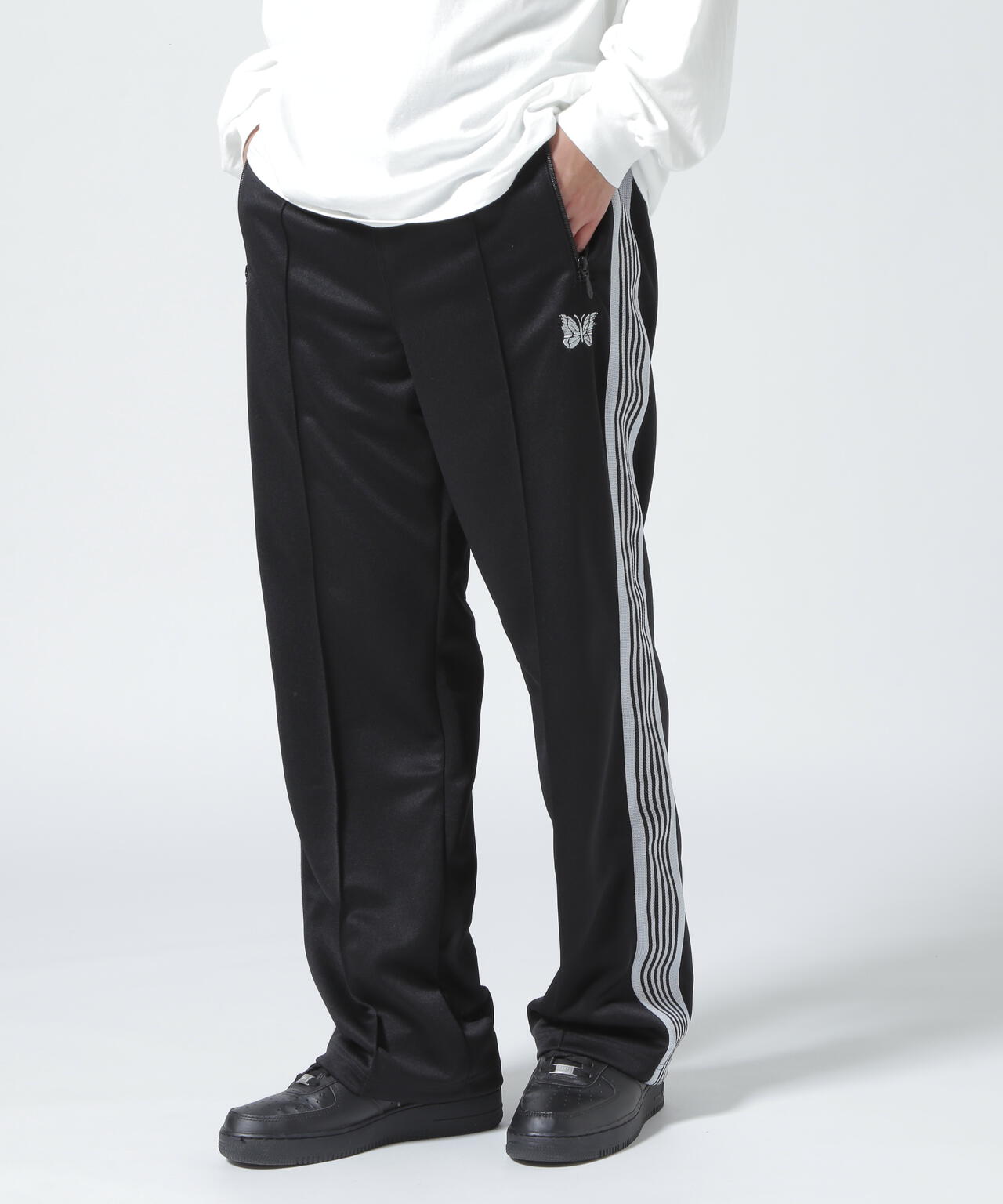 Needles 別注Track Pant-Poly Smooth BLACK S-