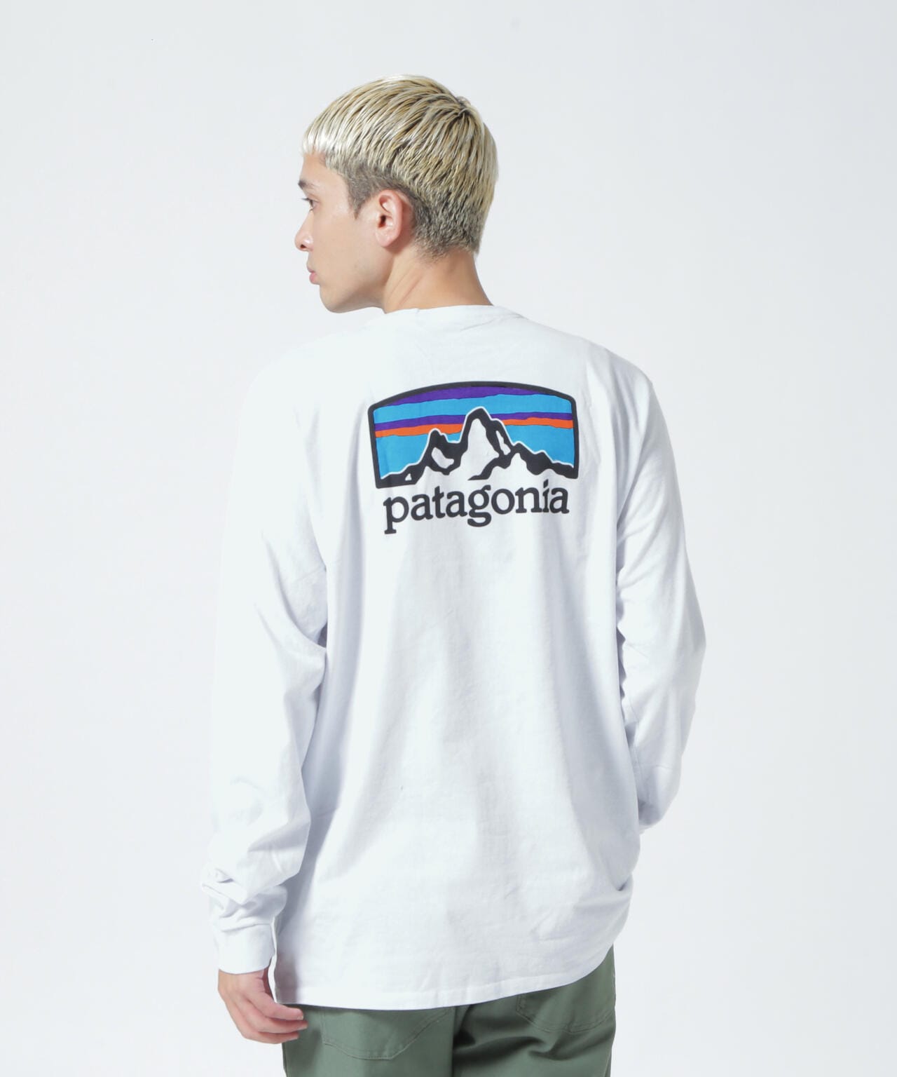 patagonia ロンT Long Sleeve Fitz Roy ホワイトL