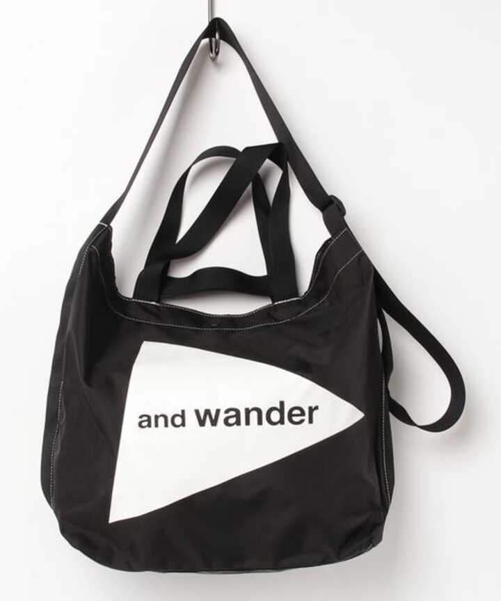 and wander/アンドワンダー CORDURA logo tote bag large 