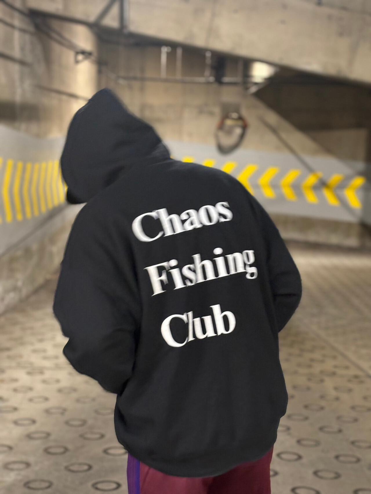 定番の中古商品 Chaos Fishing Club パーカー Lサイズ ネイビー 紺 