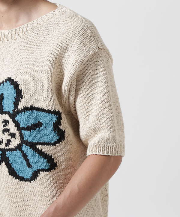 MacMahon Knitting Mills  Crew Neck Knit-Pop Flower