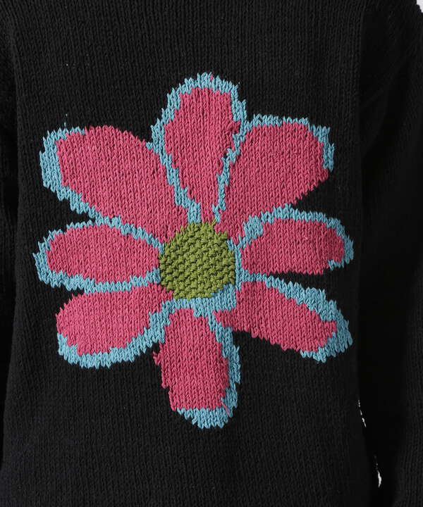 MacMahon Knitting Mills CrewNeck Knit-Black Flower