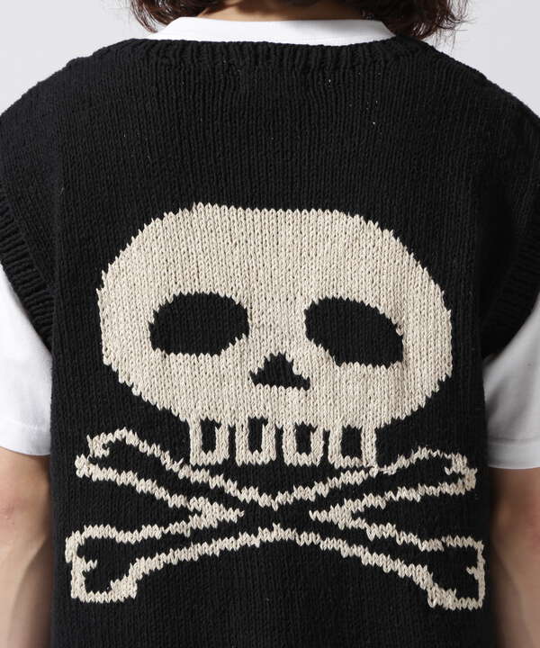 MacMahon Knitting Mills CrewNeck Vest Pocket-Skull