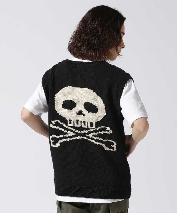 MacMahon Knitting Mills CrewNeck Vest Pocket-Skull