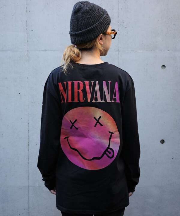 NIRVANA/ニルヴァーナ　GRADIENT HAPPY FACE L/S TEE　ロンT