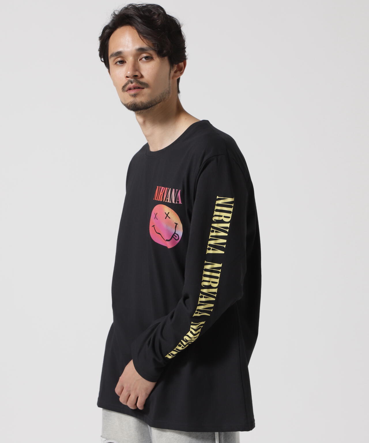 NIRVANA/ニルヴァーナ GRADIENT HAPPY FACE L/S TEE ロンT | BEAVER ( ビーバー ) | US  ONLINE STORE（US オンラインストア）