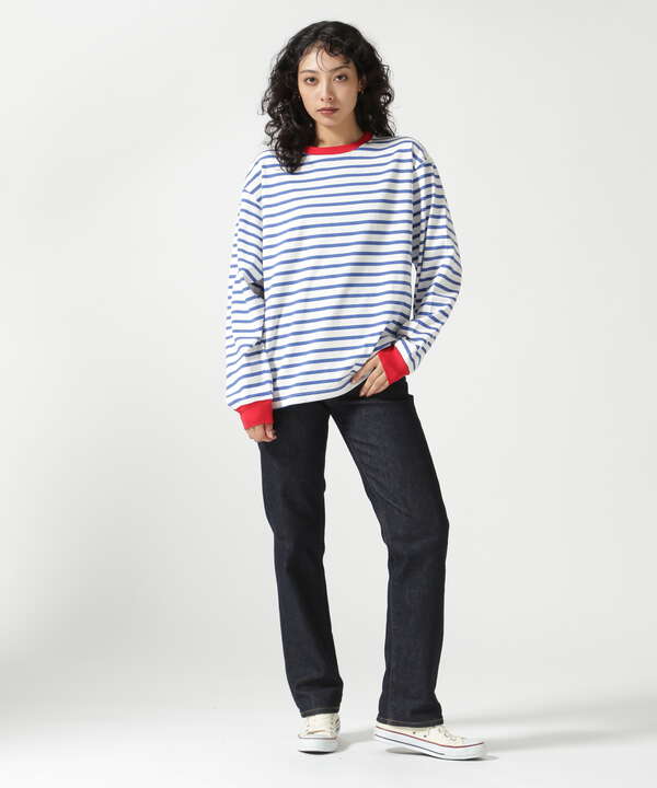 SOGLIA/ソリア　OPEN END BORDER LS TEE　ボーダーＴ