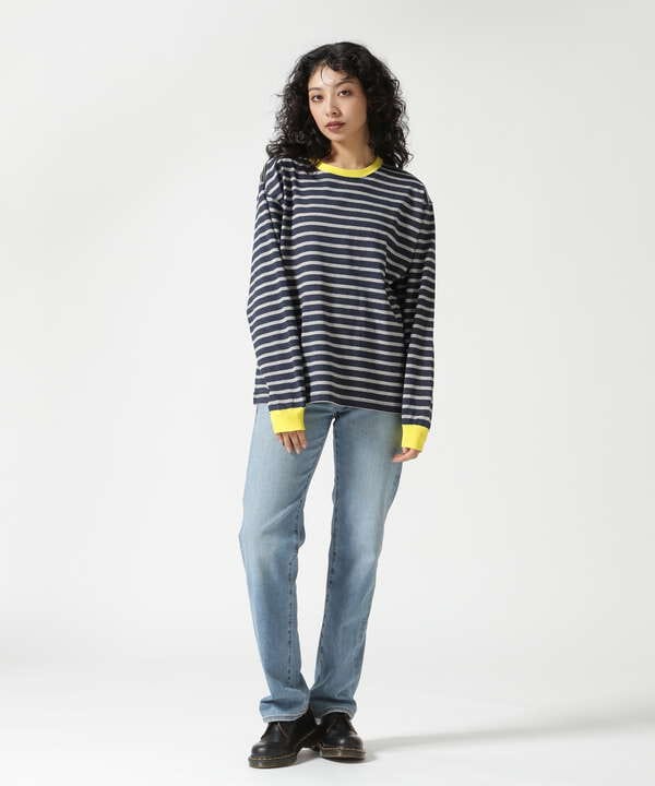 SOGLIA/ソリア　OPEN END BORDER LS TEE　ボーダーＴ