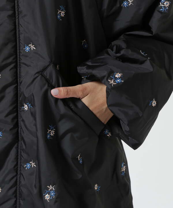 RHODOLIRION/ロドリリオン　Padded Coat Floral Pattern Emb