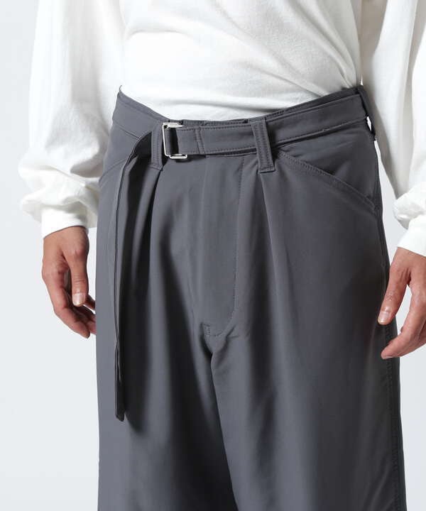 B omnivore  STRETCH POLYESTER BELT LOOSE PANTS