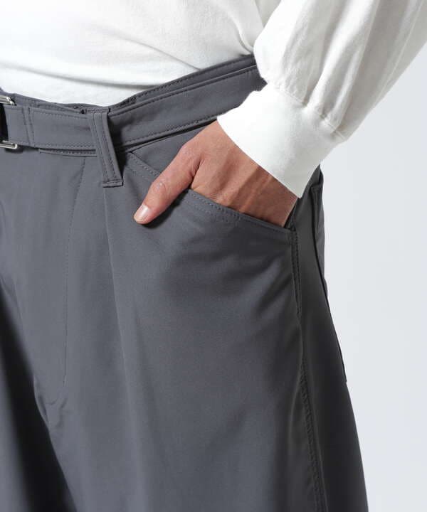 B omnivore  STRETCH POLYESTER BELT LOOSE PANTS