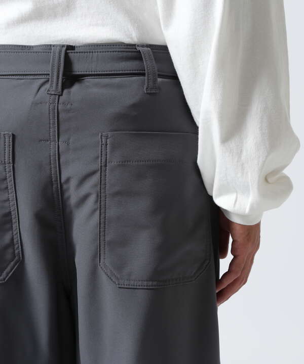 B omnivore  STRETCH POLYESTER BELT LOOSE PANTS