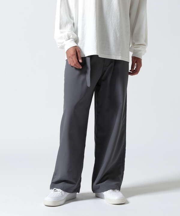 B omnivore  STRETCH POLYESTER BELT LOOSE PANTS